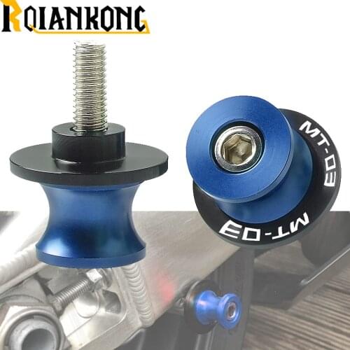 6mm Motorcycle Blue CNC Aluminum Swingarm Spools Slider stand screw for yamaha MT-03 MT03 MT 03 2006 - 2015 2014 2013 2012 2011