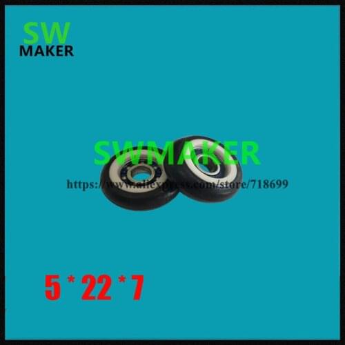 Arc R type injection molded rubber door and window pulley bearings embedded 695/625ZZ size 5*22*7 internal diameter 5