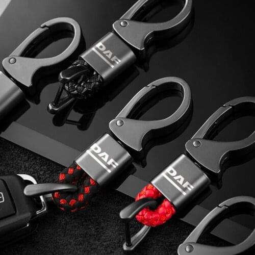 Car keychain metal leather key chain for DAF xf cf lf van truck Fashionable Mens Keychain Gift Custom Logo Car accessories