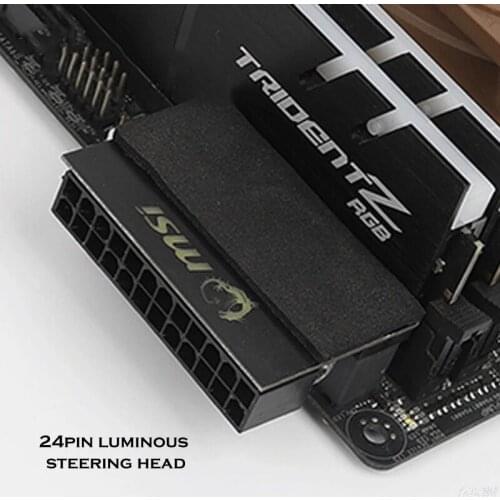 Computer M/B ATX Power Supply 24Pin 90 Degree Connector Adapter, Steering Head DIY MOD Mounting Accessories Wiring Artifact