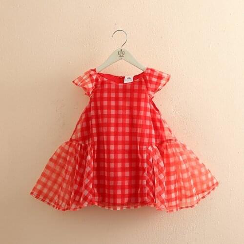 Baby Plaid Dress 2020 Summer New Girls' Clothing Childrens Mesh Dress