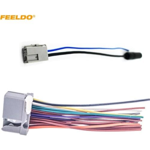 FEELDO 1set for Honda 2008-2011 Stereo CD Audio Aftermarket Wire Harness Cable +Radio Antenna Install Plug #4933