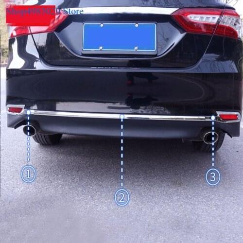 Rear bumper chrome trim Rear Guard/Rear fog shade stickers Bumper strip high-qual For Toyota Camry 2018 Accessories