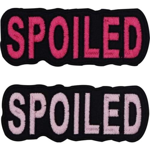 SPOILED Lady name tags Embroidered Applique Sewing Label punk biker Patches Clothes Stickers Accessories Badge
