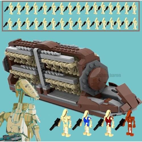 NEW MOC Star Movie Space Series Wars Battle Transport Battleship Droid Platoon Attack Crafts Building Blocks Bricks Kids Toys