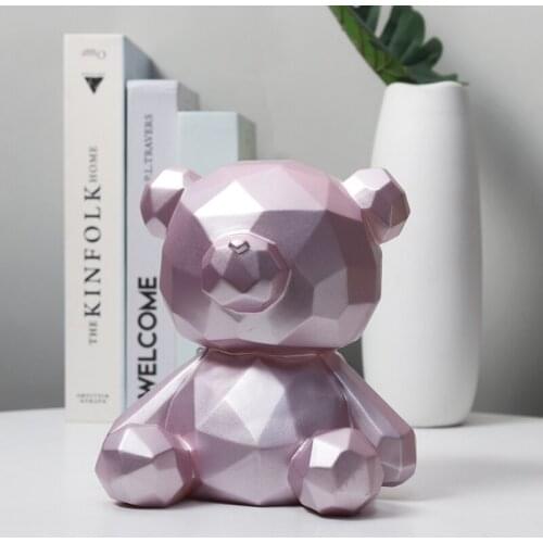 Creative Geometric Bear Style PVC Money Box Cartoon Coin Savings Tank Household Piggy Bank For Children Home Decoration ZH427