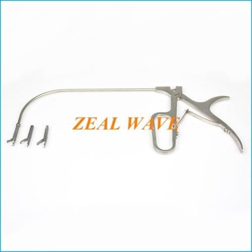Laryngology Fishbone Throat Forceps Foreign Body Forceps Movable Head 360° Rotating One Handle Three Heads