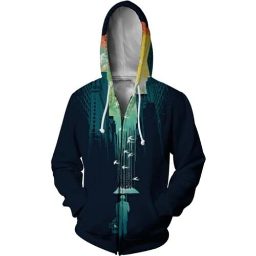 Funny Mens Zipper Hoodies 3D Regular Printed Zipper Hooded Men New Arrivals Long-sleeved Hooded Sweatshirt Spring Autumn