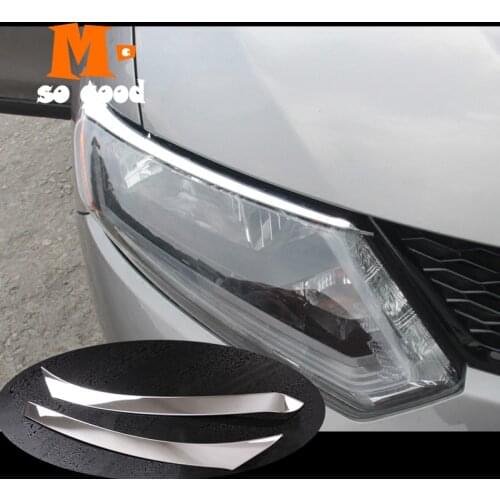 Eyebrow Cover Front Lamp Trim ABS Chrome 2014 2015 2016 For Nissan XTrail T32 Car Accessories X-Trail Rogue Head Light