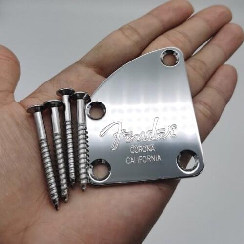 Guitar Neck Plate Semi Round Neck Joint Back Mounting Plate With 4 Screws For Electric Guitar Bass Parts Replacement