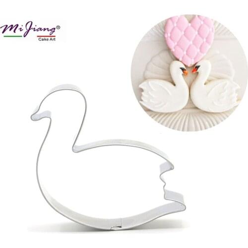 New Stainless Steel Swan Cookie Cutter Slicer DIY Fondant Cake Decorating Tools Sugar Pastry Biscuit Decoration Moulds S7222