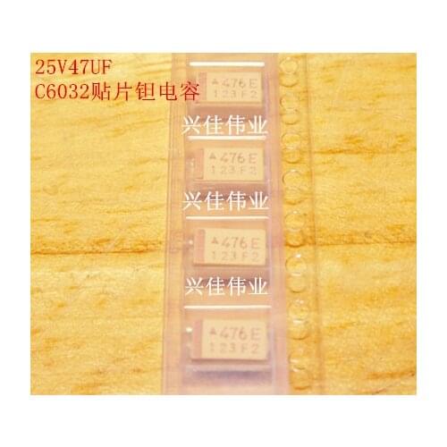 Original 20pcs/ 25v47uf 476E 47UF 25v C6032 C 1812 Tantalum Capacitor