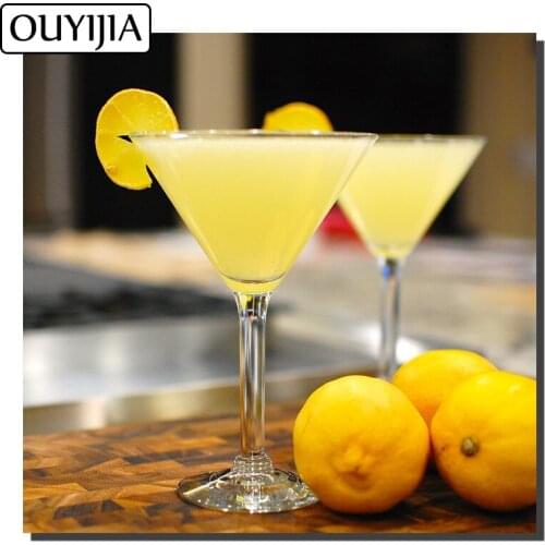 OUYIJIA Diamond 5D DIY Wine Decoration Gift Goblet Painting Lemon Juice Cocktail Mosaic Decorative Embroidery Rhinestone Fruits