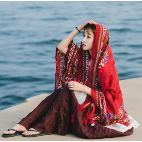 Beach Travel scarf 2020 summer New women Oversize cotton bohemian print shawl scarves womens beach pareos bandana foulard femme