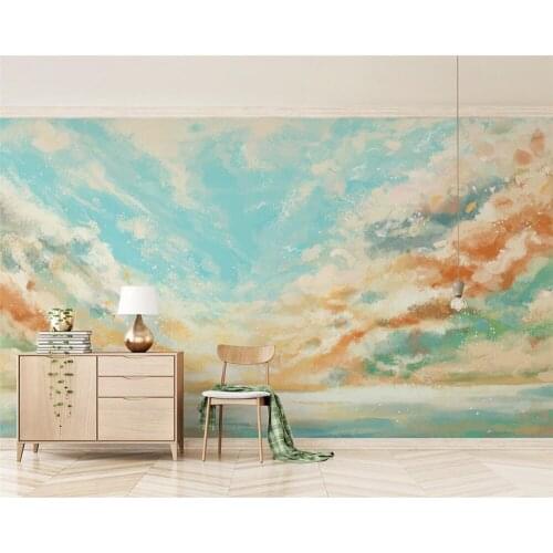 Beibehang Custom Wallpaper Creative Contrast Color Color Clouds Sky Decoration Painting TV Sofa Background Wall 3D Wallpaper