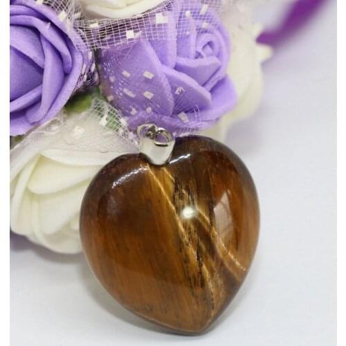 Natural African yellow tiger eyes stone heart pendant high grade fit diy necklace accessory free shippping jewelry 2pcs B1837