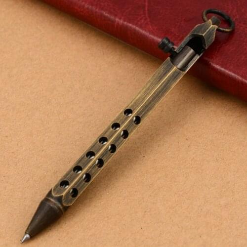 Anti-skid Portable High-grade Gift Pen Self Defense Bolt Pen Tool Handmade Brass Business EDC Tactical Pen Brass