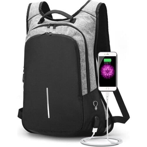 Anti-theft Backpack USB Charging Men Laptop Backpacks For Teenagers Male Waterproof Travel Backpack School Bag Mochila Dropship