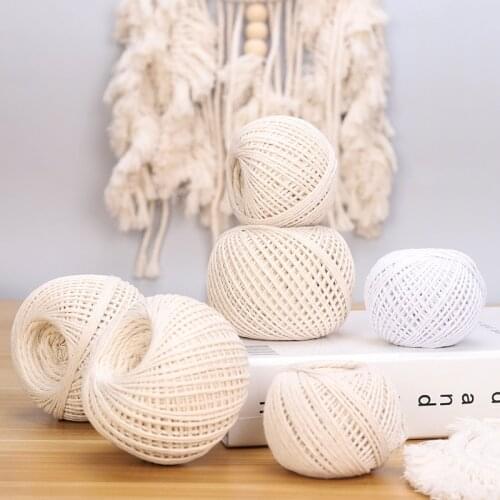 1mm 50g Cotton Rope Macrame Cord Twisted String for Handmade Natural White Beige Rope DIY Home Decor Wedding Accessories Cords