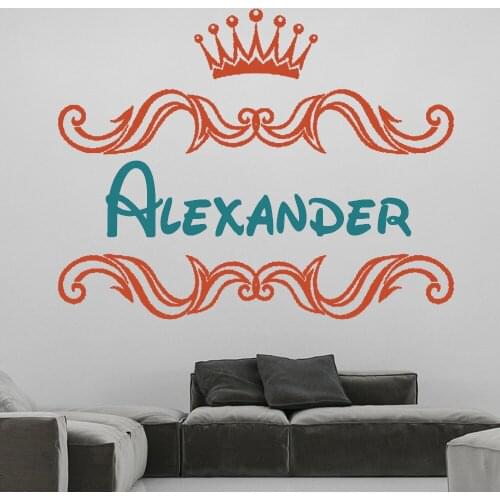 Crown Customized babys Name vinyl Wall Stickers Nursery Kids Rooms Livingroom Decoration Decals bedroom Decor murals HY1908