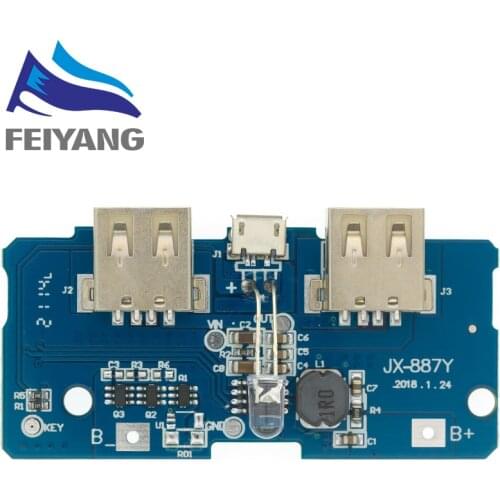 18650 Dual Micro USB 3.7V to 5V 2A Boost Mobile Power Bank DIY 18650 Lithium Battery Charger PCB Board Step Up Module With LED