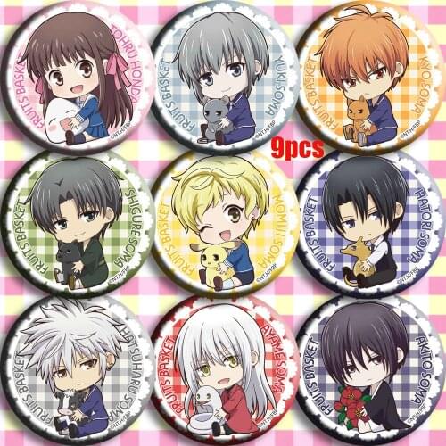 Japan Anime Fruits Basket Tohru Honda Girls Cosplay Badge Cartoon Collect Backpack Bag Badge Button Brooch Pin Bag Pendant Gift