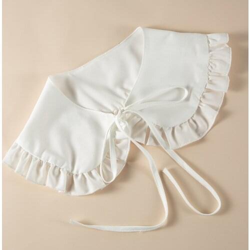 Korean Style Women Doll Fake Collar Shawl Girls Ruffles Half Shirt Shawl Wrap Lapel Detachable Collars Necklace False Collar