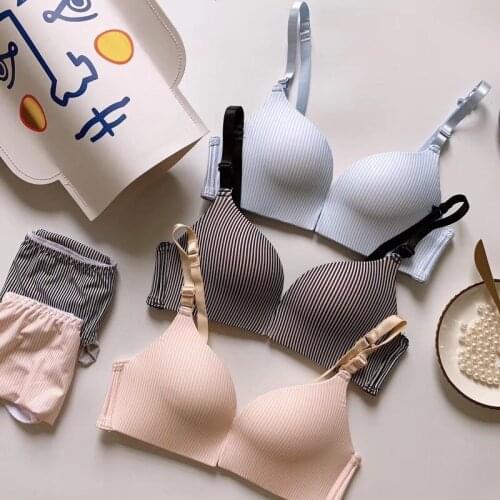 New fashion Seamless Bras For Women Push Up bra Lingerie Wireless Bra Sexy Bralette Striped cotton Female intimate lady