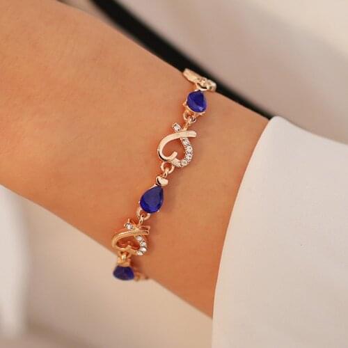 Women Fashionable Hollow Heart Shape Pendant Bangle Bracelet Party Wrist Jewelry