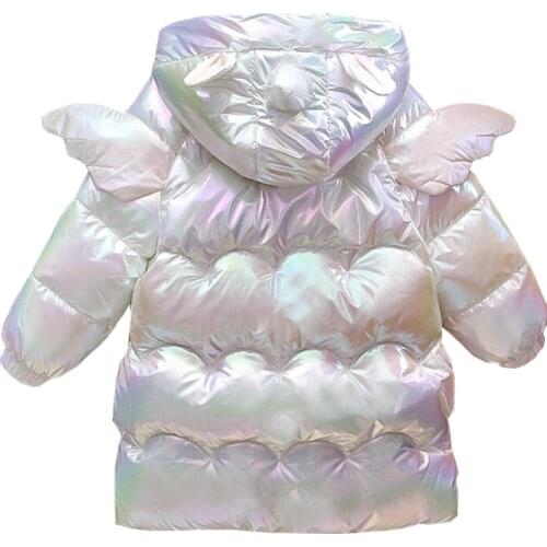 1-5 years old girls clothes winter wing cotton jacket girls color bright face thickened unicorn jacket baby down cotton jacket