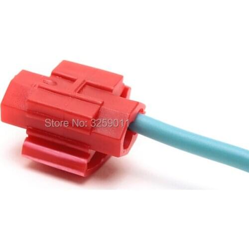 10PCS Insulated Quick Splice Lock Wire Terminals Crimp For Car Electrical Crimp Cable Snap 22-18 AWG Electrical Crimp 801 Red