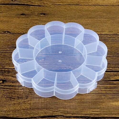 10pcs PP transparent plastic storage box sun flower children cartoon jewelry toy induction storage box