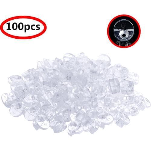 100 Glass Panel Retainer Transparent Plastic Mirror Fixing Clips Glass Screen Cabinet Window Protector Home Improvement Hardware