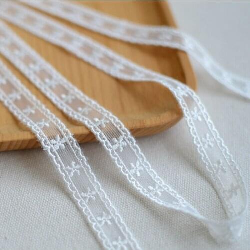3 Meters 1.2cm Width New Fashion Guipure Fabric Applique Ivory Lace Trim Hot Sale Sewing DIY Crochet Embroidered Craft Net Trim
