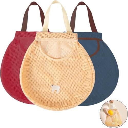 3Pcs Fruit Shopping Bag Kitchen Fruit Vegetable Storage Bag Washable Reusable Eco Market Tote Bag Grocery Mesh Bags Handbag