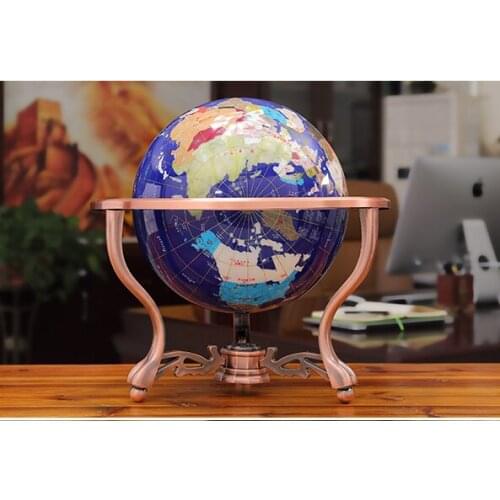 35cm LARGE-High grade TOP business ART- home office School best Decoration handmade 3D Crystal Gemstone Globe tellurion statue
