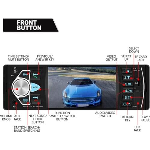 4.1 Inch High-Definition Large Screen bluetooth Hands-Free Car MP5 Player Car Monitor Reversing Display Remote Control Player