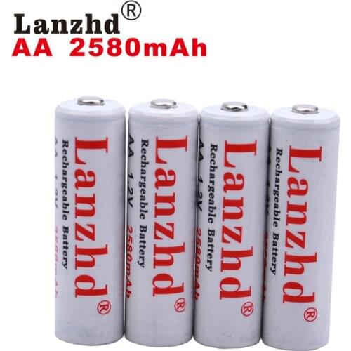 4PCS/Lot battery AA 1.2V aa battery Pro AA 2580mAh 1.2 V NI-MH For flashlight toy preheated rechargeable batteries lithium