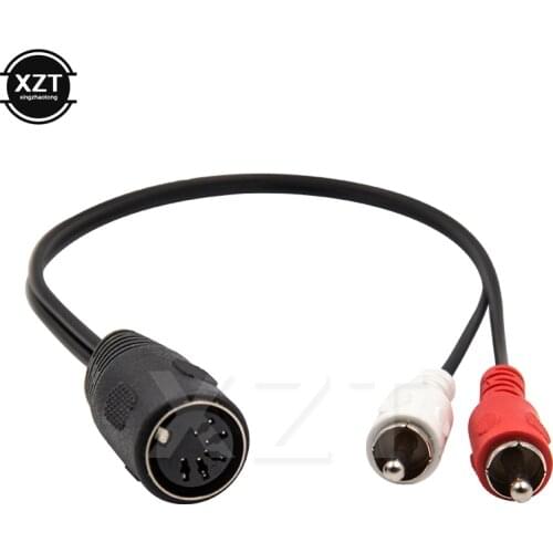 5 Pins DIN Female To 2 RCA Male Plug AMP Stereo Audio Socket Adapter AV Cable 0.3M Durable