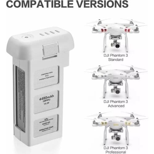 15.2V 4480mAh Drone Battery for DJI Phantom 3 SE Intelligent Flight Li-Po Battery Professional Standard RC Drone Accessories