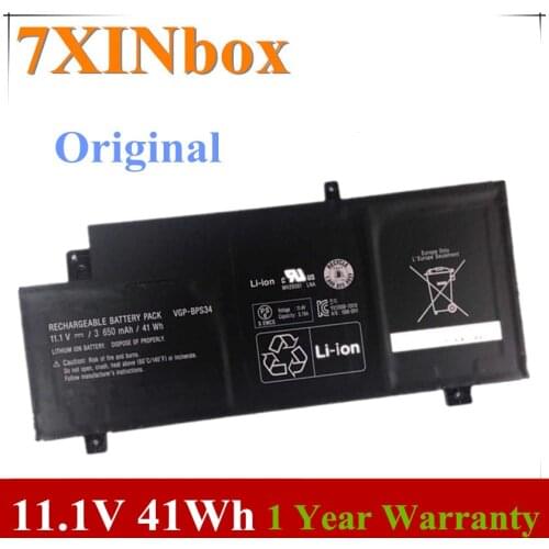 7XINbox 11.1V 3650mAh 41Wh VGP-BPS34 BPS34 Laptop Battery For Sony For VAIO Fit 15 Touch SVF15A1ACXB SVF15A1ACXS Bateria