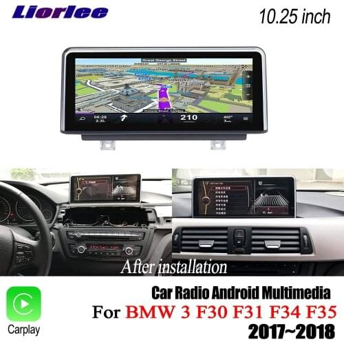 Liorlee Car Android Multimedia Player Radio Stereo For BMW 3 F30 F31 F34 F35 2017-2018 EVO GPS Navigation System HD Touch Screen