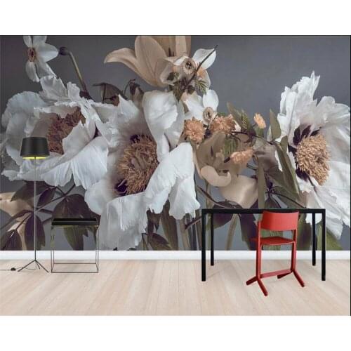 Beibehang papel de parede Modern minimalist relief 3D stereo rose TV sofa background decorative painting papier peint mural 3d