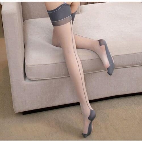Sexy Fashion Thigh High ventilate Stockings Over Knee High Socks Oil Shinny Bright Line From Thigh To Soles Comfortable Stocking