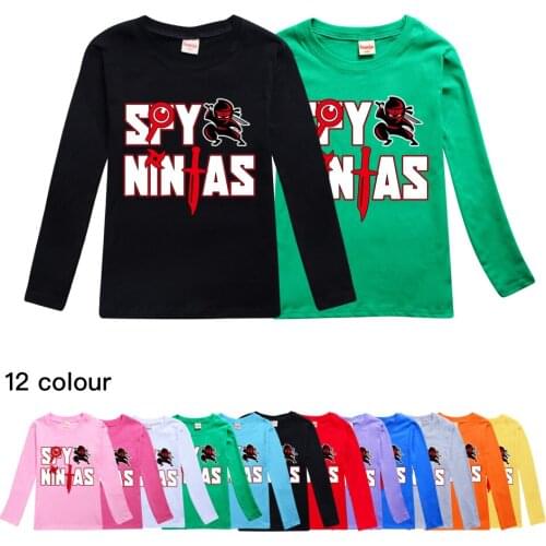 Kids Clothes Girls 2-16Y Teenage Childrens Long-sleeved T-shirt Toddler Boys Fall Clothes 2021 SPY NINJAS O Neck Tees