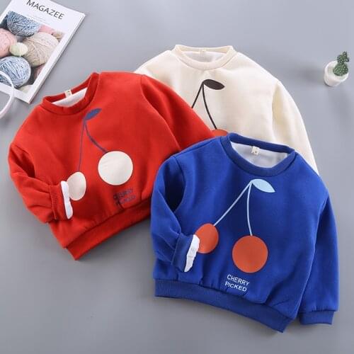 Children Outwear Kids Boys Sweatshirt Girl Clothes 2019 Spring New Baby Boys and Girls Cherry Printed T-shirt Toddler Outwear