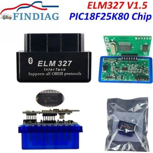A+++ Quality 1pcs ELM327 V1,.5 Diagnostic Interface PIC18F25K80 2PCB Android / Symbian / PC Bluetooth All OBD2 Car Protocols