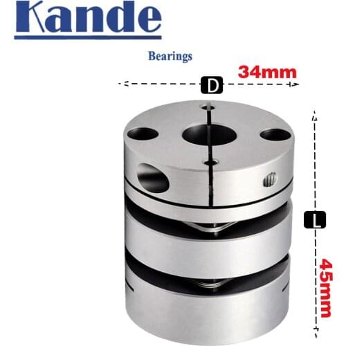 Aluminum alloy D34L45 double diaphragm coupling elastic connector D34mm L45mm ball screw step servo motor encoder computer