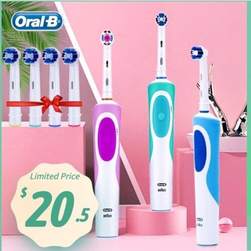 Oral B Vitality Electric Toothbrush Rotating Rechargeable D12 Waterproof Brush with 2 Mins Timer Teeth Whitening Deep Clean