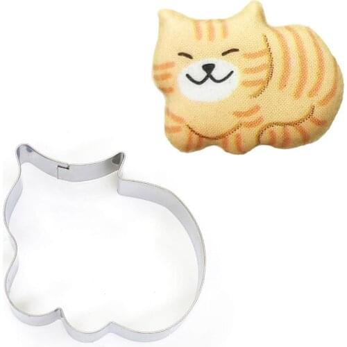 Stainless Steel Cat Shape Biscuit Cookie Cutter Mold Fondant Cake Baking Tool tray Mold